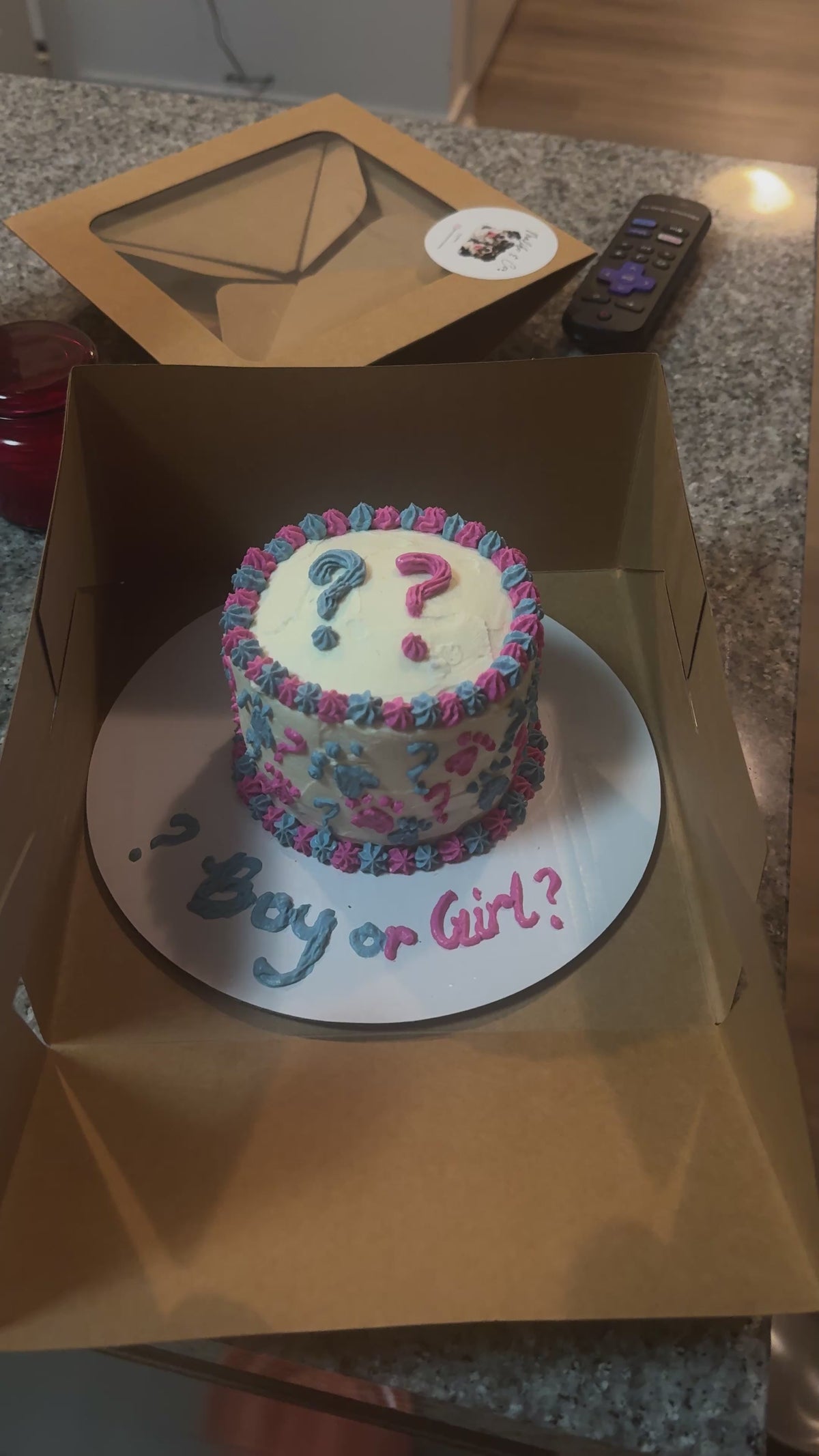 Gender Reveal Dog Cake